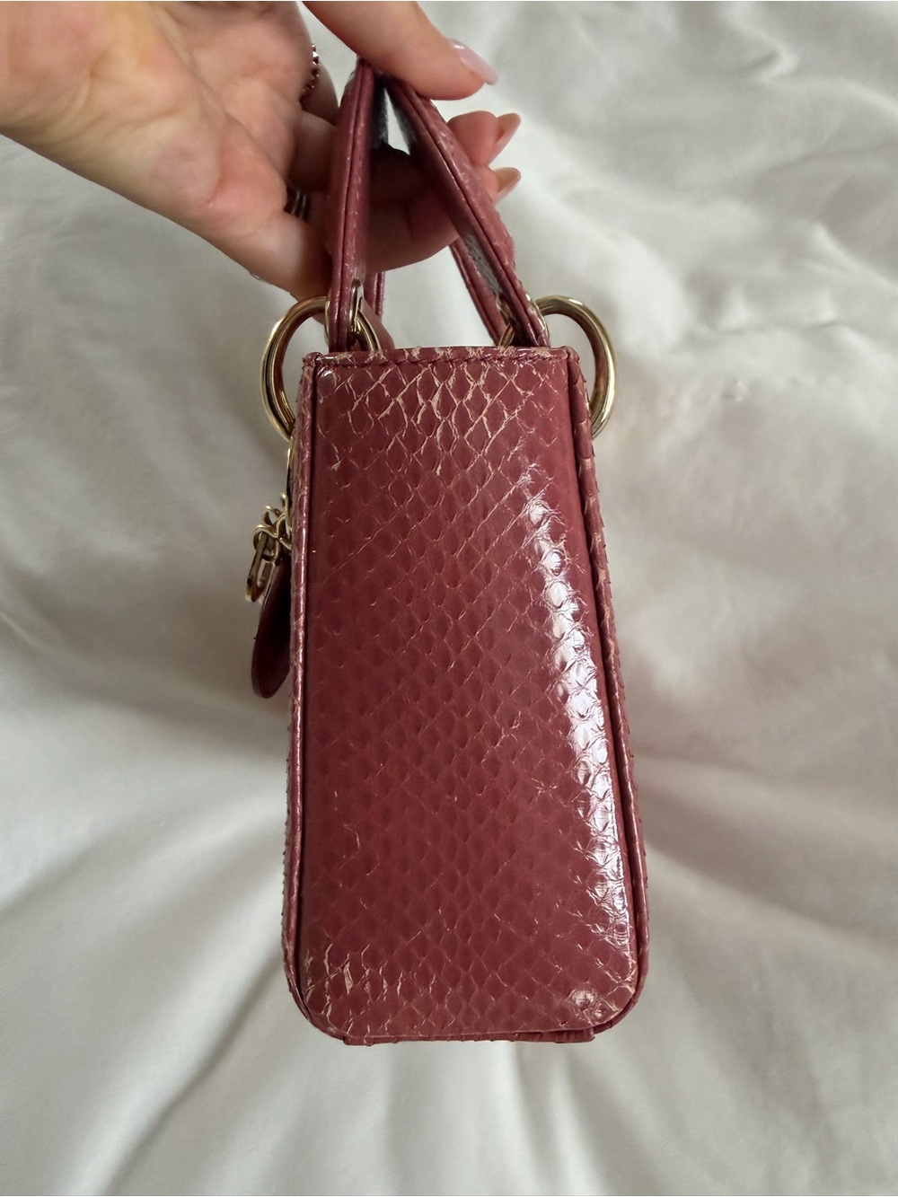 Authentic Mini Lady Dior in Blush Python with Gold Hardware — FULL SET from 2019 - Picture 15 of 16